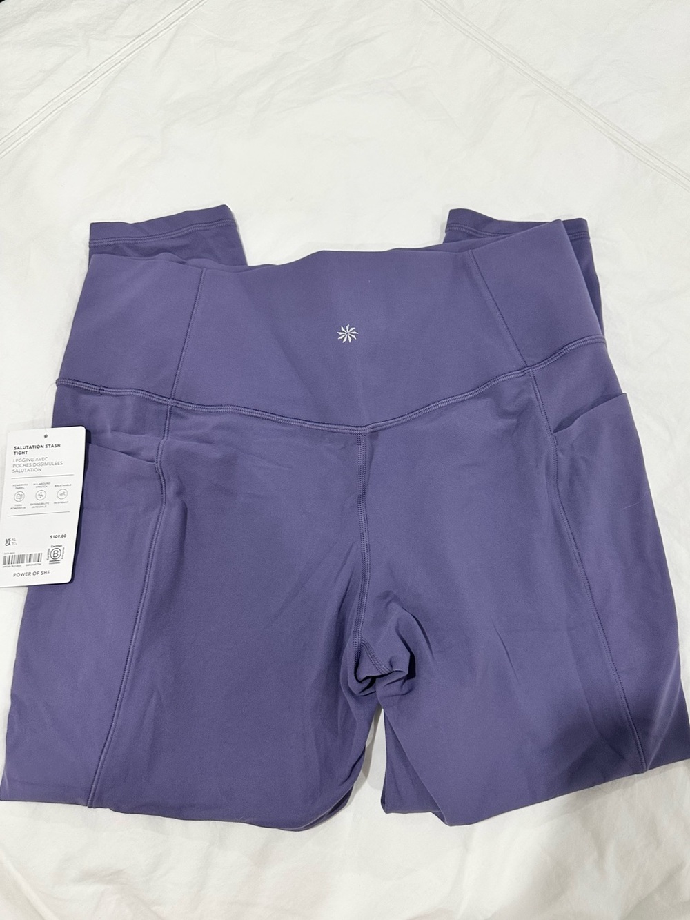 Athleta Salutation Stash Tight Purple XL